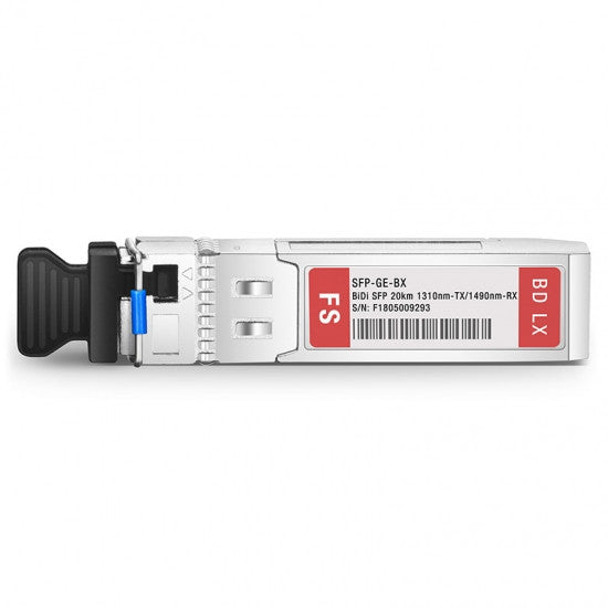 FS SFP 1000BASE-BX-U BiDi 1310nm-TX/1490nm-RX 20km DOM Simplex SC SMF Optical Transceiver Module