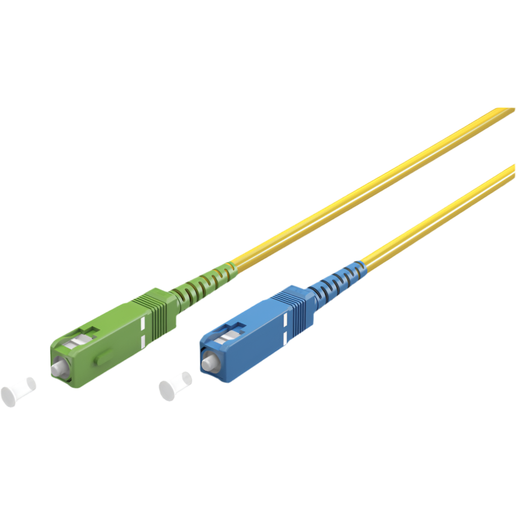 Fiber Optic Patch Cable, SC-APC (8°) SC-UPC, Yellow