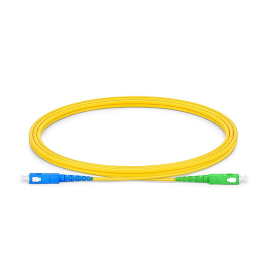 2m (7ft) SC UPC to SC APC Simplex OS2 Single Mode PVC (OFNR) 2.0mm Tight-Buffered Fiber Optic Patch Cable